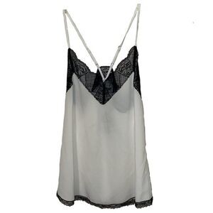 Lemon Tart Stitch Fix Black White Camisole Lace Blouse Womens Small NEW